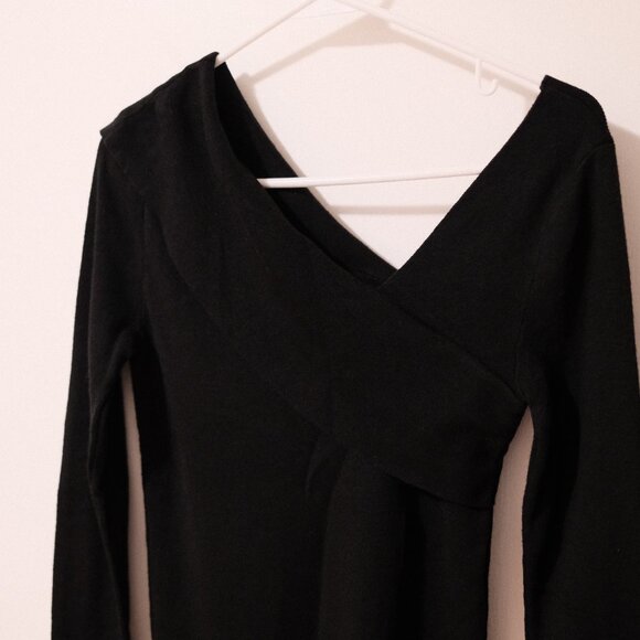 frenchaube - Flow Off Shoulder Ribbed Guest Party Spring Knitwear (Black) - Picture 3 of 3